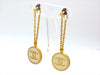 Vintage Chanel stud earrings CC logo white round dangle