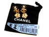 Vintage Chanel stud earrings camellia CC logo dangle