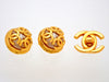 Authentic vintage Chanel earrings triple CC logo faux pearl round