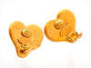 Authentic vintage Chanel earrings faux pearl CC logo heart frame