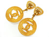 Vintage Chanel earrings big CC logo hoop dangle