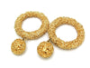 Authentic vintage Chanel earrings gold CC swing huge hoop dangle