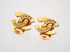 Authentic Vintage Chanel earrings small CC logo double C letter paris
