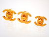 Authentic Vintage Chanel earrings turnlock CC logo double C large