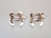 Authentic Vintage Chanel earrings CC logo letter silver color double C