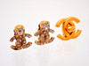 Authentic Vintage Chanel earrings rhinestone CC logo