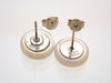 Auth vintage Chanel stud pierced earrings CC logo white button round