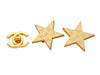Authentic vintage Chanel earrings gold star CC logo
