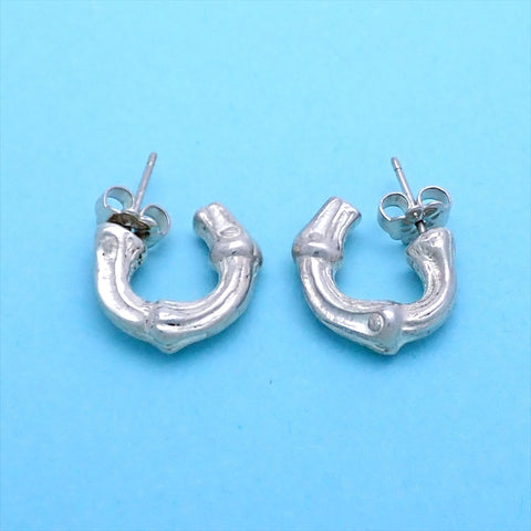 Tiffany & Co stud earrings bamboo small hoop Silver 925