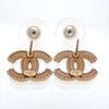 Auth Vintage Chanel stud earrings CC logo double C brown