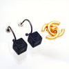 Auth Vintage Chanel stud earrings CC logo camellia cube black dangle