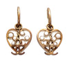 Auth Vintage Chanel stud earrings CC logo heart dangle
