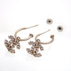 Auth Vintage Chanel stud earrings CC logo double C silver dangle