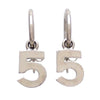 Auth Vintage Chanel stud earrings CC logo No.5 silver dangle