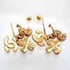 Auth Vintage Chanel stud earrings CC logo double C No.5 clover dangle