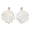 Auth Vintage Chanel stud earrings CC logo Silver 925 flower dangle