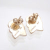 Auth Vintage Chanel stud earrings CC logo camellia flower Silver 925