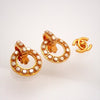 Authentic Vintage Chanel earrings CC logo faux pearl dangle