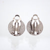 Authentic Vintage Chanel clip on earrings CC logo small silver round