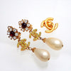 Authentic Vintage Chanel earrings CC logo faux pearl rhinestone dangle
