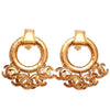 Authentic Vintage Chanel earrings CC logo double C large hoop dangle