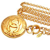 Authentic Vintage Chanel necklace chain CC logo mirror round