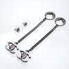 Auth Vintage Chanel stud earrings CC logo double C heart metal dangle