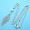 Tiffany & Co necklace chain Elsa Peretti faux pearl mesh Silver 925