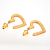 Auth Vintage Chanel stud earrings CC logo hoop heart