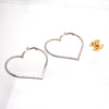 Auth Vintage Chanel stud earrings CC logo hoop large silver heart