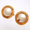 Authentic Vintage Chanel earrings CC logo faux pearl letter round