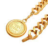 Authentic Vintage Chanel belt necklace CC logo medal letter plate chain