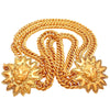 Authentic Vintage Chanel belt necklace CC logo double Lion chain