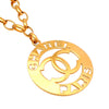 Authentic Vintage Chanel necklace chain CC logo letter large pendant