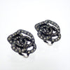 Authentic Vintage Chanel clip on earrings CC logo rhinestone camellia