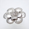 Authentic Vintage Chanel pin brooch metallic silver camellia
