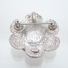 Authentic Vintage Chanel pin brooch metallic silver camellia