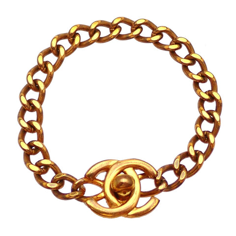 Authentic Vintage Chanel bracelet turnlock CC logo double C chain