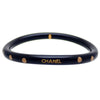 Authentic Vintage Chanel bangle bracelet CC logo black hoop