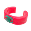 Authentic Vintage Chanel cuff bracelet CC logo plastic green pink