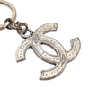 Authentic Vintage Chanel key chain ring CC logo double C silver