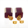 Auth Vintage Chanel stud earrings CC logo reddish brown dangle