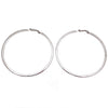 Auth Vintage Chanel stud earrings CC logo large silver hoop