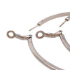 Auth Vintage Chanel stud earrings CC logo large silver hoop