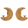 Authentic Vintage Chanel clip on earrings CC logo crescent moon
