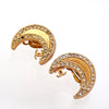 Authentic Vintage Chanel clip on earrings CC logo crescent moon