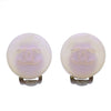 Authentic Vintage Chanel clip on earrings CC logo white round