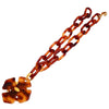 Authentic Vintage Chanel necklace chain CC logo plastic brown clover