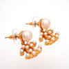 Auth Vintage Chanel stud earrings CC logo double C faux pearl dangle
