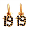 Auth Vintage Chanel stud earrings No.19 rhinestone black dangle